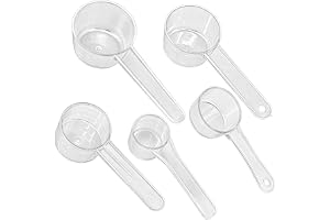 6 st mätskedar för gram, genomskinliga plastskopor med skalor , 7, , 10g, 15g, 20g, 25g för bakning, matlagning, kaffe och