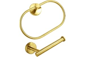 BETADISTOR Gold Hand Towel Holder 2-Set - Gold Towel Ring and Toilet Roll Holder 09-0209