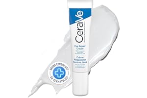 CeraVe Crema Contorno Occhi Riparatrice, Per un Contorno Occhi Idratato a Lungo, Borse Ridotte e Occhiaie Attenuate, Per Tutti i Tipi di Pelle, Con Acido Ialuronico e Ceramidi, 15 ml