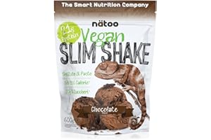 NÄTOO Pasto Sostitutivo Vegan Slim Shake Proteico - Sostituto di pasto completo per il controllo del peso a base di proteine vegetali con 27 minerali e vitamine - 600gr. (10 porzioni) (Chocolate)