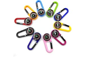 ZAMXHUG Bussola - 10 PCS Moschettoni per Bussola da Arrampicata Piccola Bussola Portachiavi Bussola di Sopravvivenza Bussola Tascabile da Trekking per Bambini Bomboniera da Campeggio Allaperto per