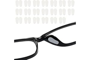 YGKYMVW 20 Pairs of Silicone Nose Pads, 1.0 mm Non-slip Self-Adhesive Nose Pads, Non-Slip Adhesive Pad for Glasses and Sunglasses, Non-Slip, Self-Adhesive Nose Pads (Clear)