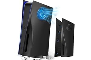 Wedorat® P5 Faceplate Cooling Version P5 Plate Cover Skin for P5 Disc Edition Upgraded Turbo Vents P5 Replacement Side Plate Hard Shockproof ABS Anti-Scratch P5 Plate Case Cooling Matte Black