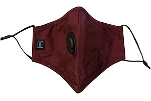 HEALTH MYSELF. Masque buccal réutilisable en coton – Masque anti-poussière unisexe lavable avec valve de respiration, fil nasal et 2 filtres à charbon PM 2,5 remplaçables