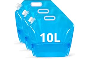 Lifeant 3 Pezzi Contenitori 10L Portatili, Borsa Pieghevole all'Aperto, Tanica Acqua Campeggio per Campeggio, Escursionismo, Picnic, Blu, Taglia unica
