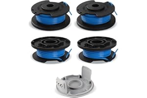 Viilich 4 Stück Fadenspulen für Ryobi,Ersatz Spule Fadenspule Trimmer für Ryobi One+ RAC124 AC14RL3A OLT1823 OLT1832 18V 24V 40V Rasentrimmer Fadenschneider,4 Trimmerspulen 1 Kappe(3,3m x ⌀1.65mm)