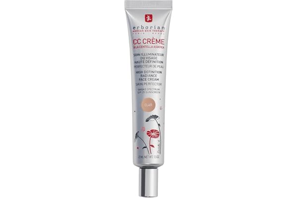 Erborian - CC Crème con Centella Asiática - Crema Facial Iluminadora de Alta Definición y Maquillaje - Protección Solar SPF 30 - Cosmética Coreana