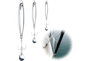 Lotnery 3 PCS Sea Fishing Lures Set - Heavy Duty Metal Spoons 7g(8cm), 15g(9cm), 30g(10cm) Silver for Mackerel, Bass, Cod, Pollock - Saltwater Fishing Tackle with Treble Hooks, Easy Casting