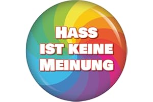 Hass ist keine Meinung 56mm Buttons Anstecker Kiwikatze Frieden