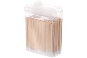 OUSSEE 500 Stück Wattestäbchen Spitze Mikro-Applikator-Bürsten Wimpernverlängerungen 10cm Holzstäbchen Microbürstchen Reinigungsstäbchen für Augenbrauen Make-up Tattoo Nägel Reinigung