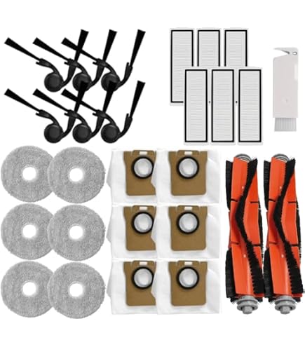 Kit 18 Pezzi Di Ricambio Per Xiaomi Robot Aspirapolvere 5 E 5 Pro – Spazzola, Filtri, Panni Mocio E Sacchetti, Con Spazzola Pulente