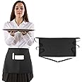Waitress Apron with 3 Pockets Waist Apron Waiter Waitress Apron for Women Men Water Oil Stain Resistant Black Server Aprons Kitchen Aprons with Pockets