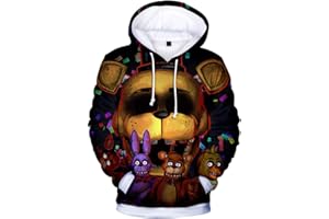 JILIJIA Sudadera con capucha 3D FNAF Five Ni-gh-ts at Fre-ddy's con estampado de cómics, con cordón, para niños, niñas y adultos