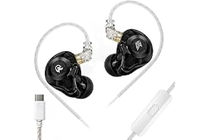 AUDIOCULAR x KZ EDX Pro HiFi Wired Type-C in-Ear Monitor (IEM) Earphones with KT02H20P DAC, Collab IEM, 10mm Dynamic Driver, My APP Supported, 2-Pin Cable (Black Type C with Mic)
