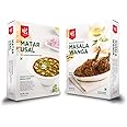 Maai Masale Ready to Cook Matar Usal and Masala Wanga Curry Paste, Easy to Cook, Indian Masala Curry Paste, Instant Food Meals-(Pack of 2)