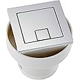 Excel Home Toilet Flush Button Replacement - Dual Button Toilet Flush Button - Pneumatic Technology - Fingerprint Resistant Compatible with Air Houses - Square Push Button Design (Chrome)