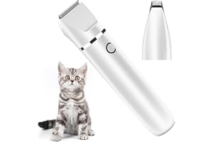 Ankilo Neueste 2 IN 1 Schermaschine hund pfoten Leise Elektrische Profi hundeschermaschine pfotentrimmer pfotenrasierer für Hunde Katzen Pfoten, Augen Weiß