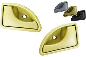 Ugozen Poignée de Porte Avant Gauche et Droite, Clanche de Portière pour RENAULT TWINGO (1993-2007) / KANGOO (1998-2010) (JAUNE/VERT) ✯Marque FRANÇAISE ✯