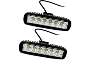 Lacyie Fari da lavoro a LED, 18W Barra Led 12v-24V Fari Supplementari 6000K Faretti Led Auto Moto IP67 Impermeabile per SUV, Camion, fuoristrada, Trattore o Attrezzatura Pesante