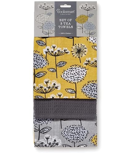 Riggs 3 PACK Luxury Kitchen Hand Tea Towel, Cafe Coffee Cups