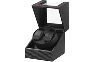 MOOPHYSHAM Remontoir de Montre Automatique, Boîte de Montre à Remontage Automatique pour 1 Montre,Alimentation par Batterie ou Adaptateur Secteur