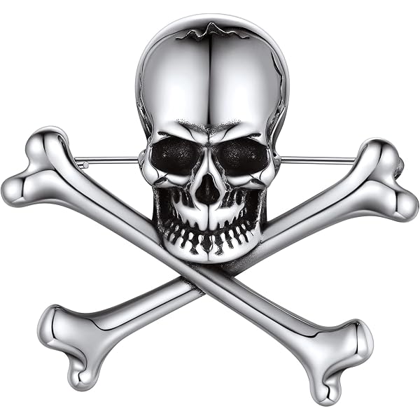 Lot De 6 épingles De Sûreté Tête De Mort Style Gothique Punk - Finition Argent Antique - Pour Vêtements, Sacs, Accessoires