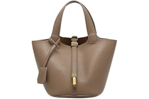 WOLWES 2023 Tasche aus weichem Leder for Damen, Gemüsekorb, große Kapazität, Lychee-Muster, Eimertasche, Handtasche (Color : 03)