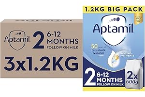 Aptamil 2 Follow On Baby Milk Powder, 6-12 Months, 1.2K (Pack of 3)