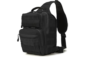 QT&QY Taktische Schultertasche für MäNner Militär Wasserdicht Sling Rucksack Bundeswehr klein Edc Brusttasche Molle UmhäNgetasche für Angeln Sport Camping Radfahren Draußen