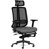 Calitte Spark SX Ofis Sandalyesi Ayak Uzatmalı Fileli Sırt Ergonomik &Ccedil;alışma Koltuğu (Siyah Siyah)