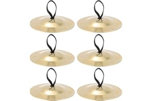 MILISTEN 6pcs Finger Cymbals Belly Dance Finger Cymbal Brass Cymbals Finger Musical Instrument for Dancer Ball Party Golden