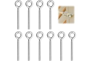 RAIRSKY 10 Pièces M8 Vis avec Anneau de Levage, 90 mm Boulons à Oeil M8 Acier Inoxydable, Longue Poignée œillets de Fil pour Vis, Unsealed Eye Bolts Anneau a Visser pour Suspension, Fixation, Corde