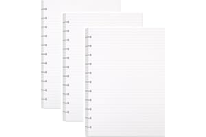 WWW Discbound Refill Paper - A4 Loose Leaf Refillable Lined Filler Paper 11-Disc Disbound Thick 100GSM Planner Notebook Inserts,60 Sheets/120 Pages
