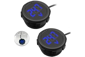 Hoembpn 2 Piezas Voltímetro Digital para Coche DC 4V-100V Probador de Voltaje Impermeable Pantalla de Voltaje para Motocicleta, Barco, Camión, Caravana(Azul)