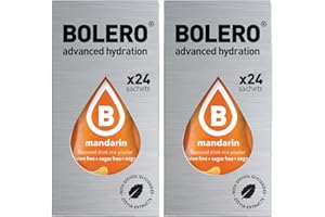 Generico Set Bolero Drink da 48 Bustine 3 grammi Mandarin-Mandarino 3 gr Gusti Diversi alla Frutta Preparato Polvere Solubile Bevanda Fresca in Acqua,144 grammi dolcificato stevia,0.14 kilograms