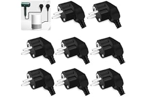 Nizirioo Lot de 8 fiches Schuko : fiche 230 V, fiche Schuko pour l'extérieur, fiche de contact de protection avec manchon de protection contre la pliure, fiche coudée extérieure étanche adaptée pour