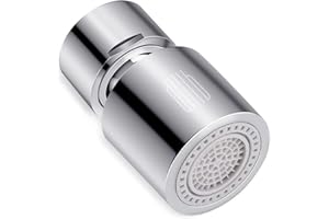 Guijiyi 360 Degrés Aérateur de Robinet, Filtre économiseur D'eau Pivotant Tête de Robinet de Cuisine 2 Modes Réglable Douche Tête Filtre Pulvérisateur Pour Cuisine Salle De Bain