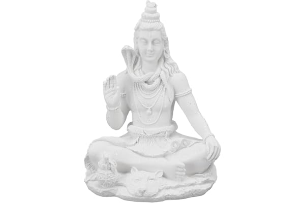 SIXRUN Lord Shiva-statyn, Hinduisk Gud Shiva-figur Andlig Dekoration för Hem Inomhus, med Antik Bronsfinish Resinhantverk, fö
