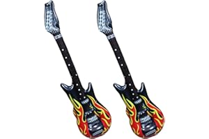 LILIKAI Lot de 2 guitares aériennes à gonfler - Guitare - Ballons gonflables - Accessoires ACDC et hélium - Instrument pour thème fête, carnaval