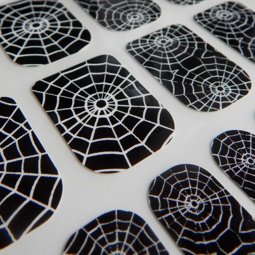 Chix Nails Nail Wraps Black White Spiders Web Spider Gothic Halloween Fingers Toes Vinyl Foils Minx Trendy Style