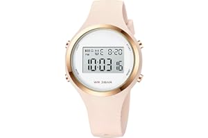 XCZAP Women’s Digital Sports Watch Waterproof LED Display Wristwatch with Alarm, Stopwatch Backlight Lightweight PU Strap, Ideal for Girls, Teens Outdoor Fitness