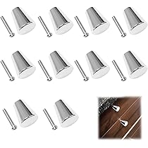 Set 13 Pomelli Per Cassetti In Acciaio Inox - Argento 30mm, Con Piastra Rotonda, Per Mobili - Foto 5