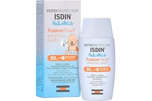 ISDIN Fotoprotector Mineral Baby Pediatrics Crème solaire SPF 50 (50ml) | Photoprotecteur fluide aux filtres minéraux spécialement formulé pour la peau fragile des bébés