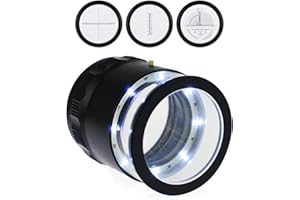 GAIN EXPRESS Lente D'Ingrandimento 10x 8 Led 20mm Intercambiabile 4 Vetro Reticolo Scala Grafico 25mm Campo Visivo