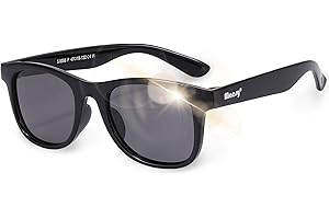 Maesy Gafas de Sol para Niño, Edades 3-6 Años, Protección Polarizada UV400, Montura Flexible y Blanda, Gafas de Sol Seguras y Cómodas para Niños, Lino