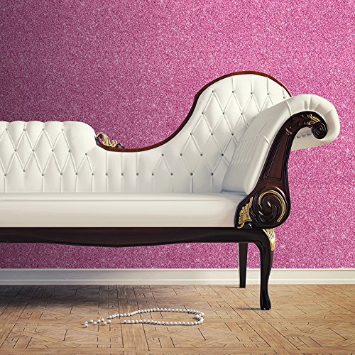 Muriva Tapete, Pink/Hot Pink Sparkle, Glitter, Strukturtapete, 701356 Effekt - 2