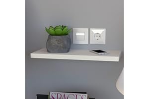 Henor Mensola in Legno FSC® 50 x 25 x 2.5 cm. Portata 20 kg. Hardware nascosto Bianco