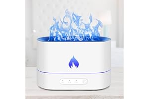 Dyfuzor Zapachowy z Efektem Płomienia, Teklemon 250 ml Dyfuzory Olejków Eterycznych z Płomieniem, Ultradźwiękowy Nawilżacz do Aromaterapii USB z 3 Timera I Bezwodną Ochroną Automatycznego Wyłączania