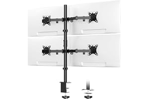 IMtKotW Monitorhalterung 4 Monitore für 17"-32" LED LCD Bildschirme, Quad Monitor Halterung Neigbar Höhenverstellbar, 9 kg pro Arm, VESA 75x75/100x100