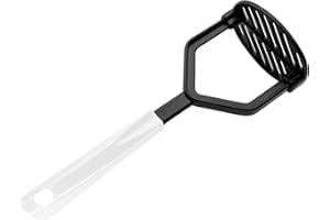 Fackelmann ARCADALINA Masher, Food & Vegetable Ricer, Food Crusher for Mashed Potatoes, Jam, Vegetables or Fruit, Anti-Scratch, Non-Stick, Heat-Resistant, Dishwasher Safe, Black & White, 29x9.8x8.8cm